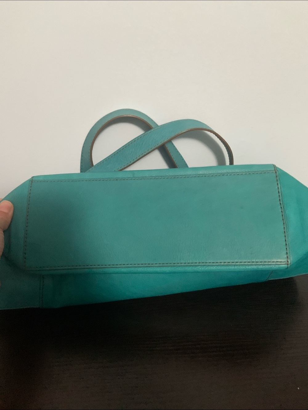 Teal Fossil Leather Tote Bag and Wallet - Picture 6 of 16